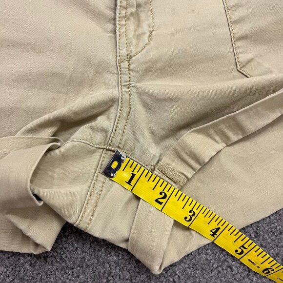 Mossimo | Khaki Womens Distressed Chino Cuffed Mid Rise Cotton Shorts, 4 - Picture 7 of 10